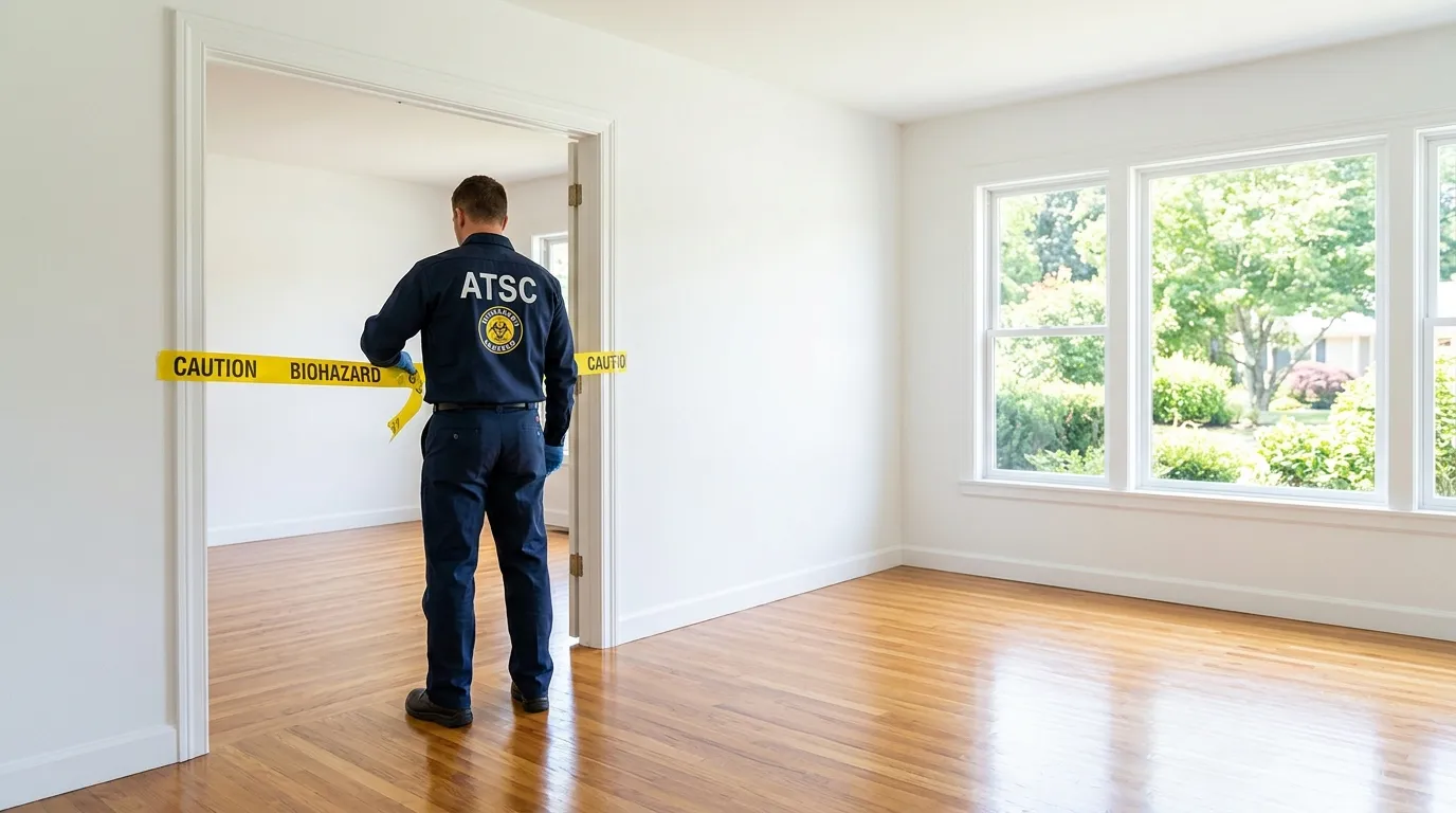 Certified biohazard cleanup crew performing Trauma Scene Cleanup in Lowes Island
